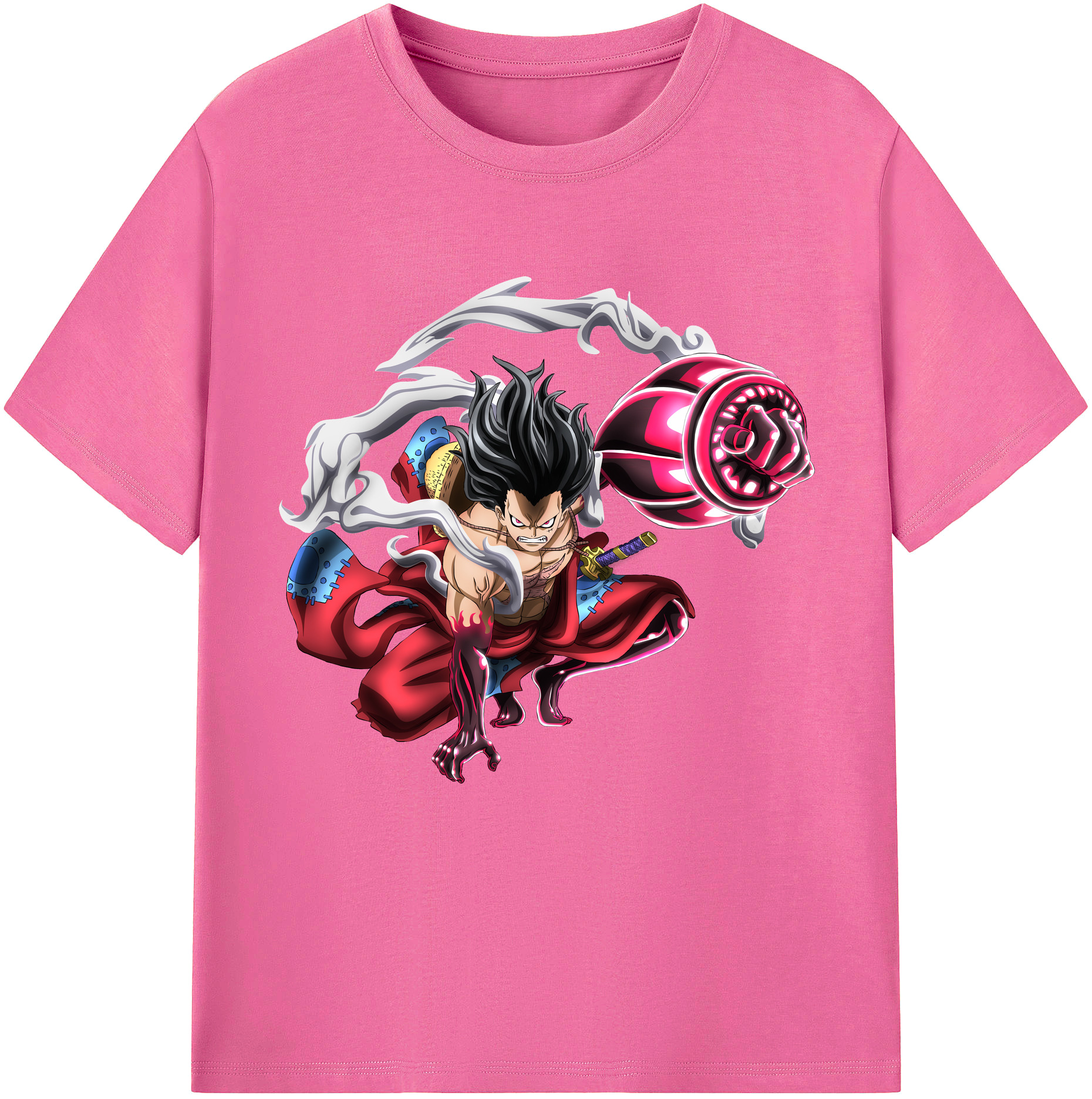 ワンピース モンキー・D・ルフィ ONE PIECE Monkey D. Luffy レディースカジュアルプリントTシャツ（綿100％）